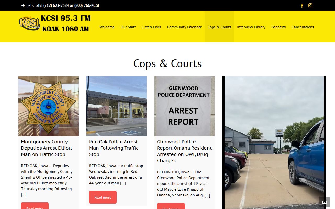 Montgomery County arrest news on the KCSI Cops and Courts page