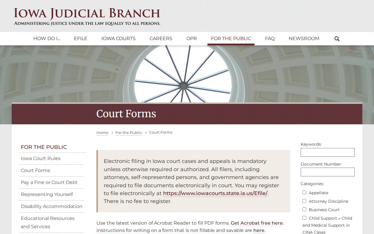 Iowa court forms for Montgomery County arrest record expungement