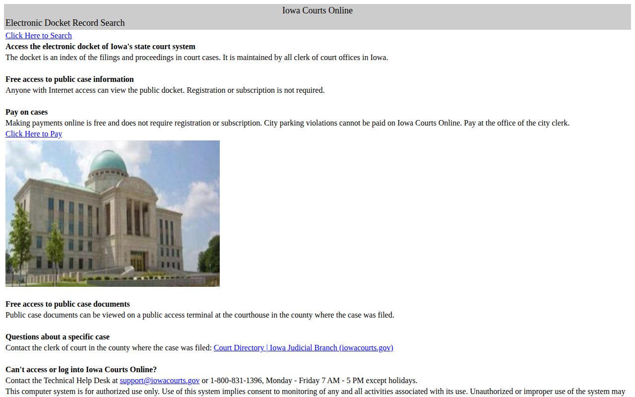 Iowa Courts Online Montgomery County arrest outcome search